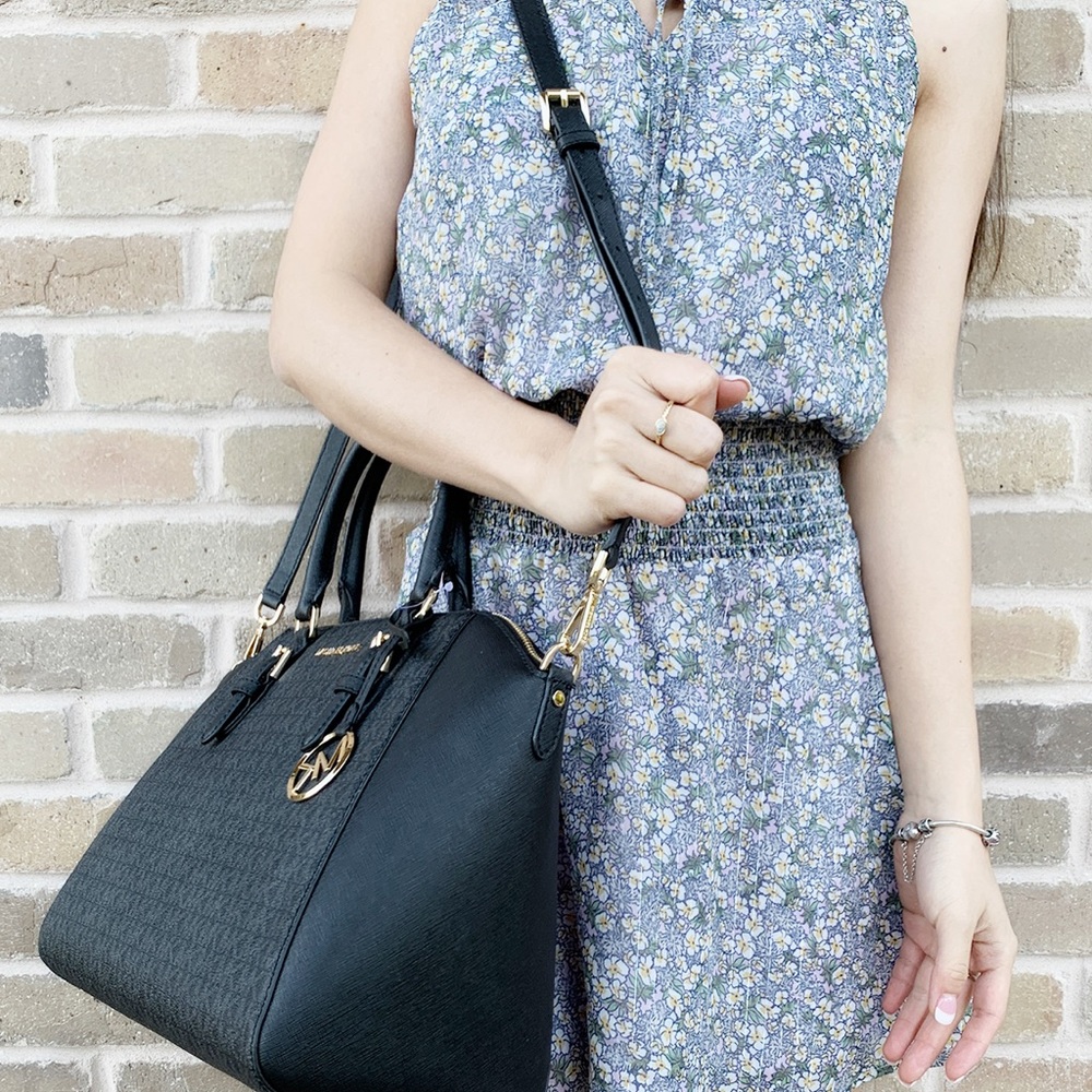 Gaby’sBags👜💕-Michael Kors Large Satchel Black MK - Picture 4 of 5
